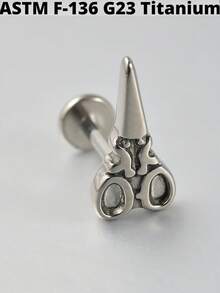 1件装 CZ 方形钛金属内螺纹花朵形耳骨耳环，16G 人体穿刺饰品 - 如圖 - 查看 12