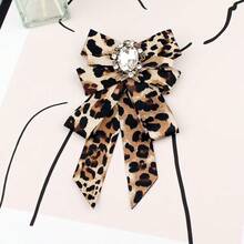 1件复古豹纹领结，适合日常佩戴 - 咖啡棕 - 查看 6