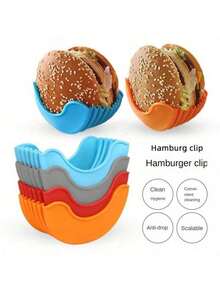 1pc Contactless Anti-Drop Hamburger Holder Stand, Sandwich & Donut Box Holder - Multicolor - View 2