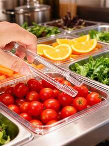 1件/2件/4件/12件透明塑料冰夹和冰勺套装，可重复使用食品夹，小型冰钳，甜点夹，开胃菜夹，沙拉夹，糖夹，锯齿自助餐夹，带柄方铲，冰勺，多功能厨房食物勺，谷物铲，咖啡豆铲，面粉铲，猫狗粮铲 - 彩色 - 查看 3