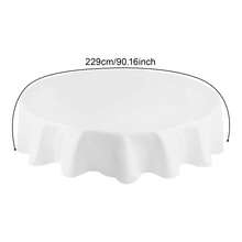 YUNRUX 10 Packs Runde Tischdecke, 90-Zoll-Runde Tischdecke, waschbar Tischdecken Tischabdeckung für Hochzeit Party Bankett - Weiss - Übersicht 2
