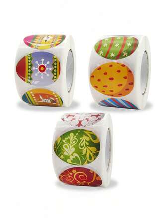 500pcs Roll Up Easter Egg Sticker | Sealing Sticker, Thanks Crafts Decorative Rabbit Sticker Label, Made Of Paper