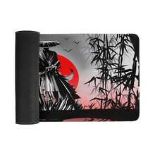 1pc Japanese Samurai Large Extended Gaming Mouse Pad 24"X12" - XXL Computer Desk Mat For Keyboard And Mouse - Non-Slip Rubber Base & Durable Stitched Edges - Multicolor - View 4