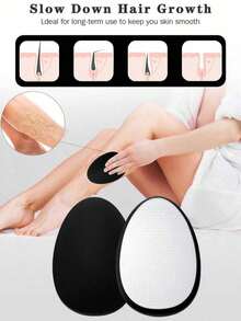 1 Crystal Depilator, Painless Hair Removal Tool, Unisex, Reusable, Exfoliating & Trimming Device For Back, Arms, Legs, Bikini Area, Wallet & Travel Essential - Multicolor - View 3