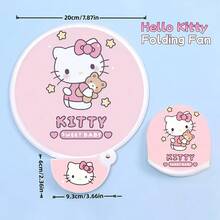 Sanrio 3pcs Hello Kitty & Kuromi Foldable Hand Fan, Portable & Stylish Summer Cooling Accessory, Retro Anime Home Decor & Photography Prop, Delicate Fan Merchandise Gift For Women