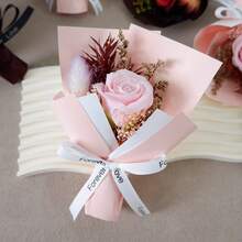 Boho Style Eternal Flower Small Bouquet Bouquets Bohemian Style Fall Flower Wedding Bouquets Bridal Bridesmaid Rustic Home Decor Valentine'S Day Souvenirs Mother's Day Wedding Decor - Pink - View 8