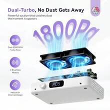 SAVILAND Nail Dust Collector: 1800Pa & Dual Turbo Dust Collector Nail Tech With 10Pcs Filter Papers Nail Duster 8000RPM 5 Adjustable Speeds Powerful Dist Collector For Nails Acrylic Nail Removal Salon - 查看 3