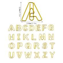 26pcs English Alphabet Paper Clips, Student Learning Letter Clips, Desktop Data Organizer Clamps, Metal Binder Clips, Office File Organizer Clips, 26pcs/Set - Multicolor - View 9
