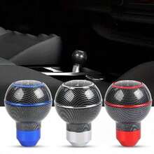 1pc Universal Leather 5-Speed Shift Knob Gear Shift Lever Racing Aluminum Manual Transmission Gear Shift Handle Car Accessories (2 Random Bottom Styles Of Shift Knob) - A - View 12