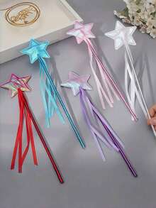 1/2/5Pcs Princess Magic Wand Set, Sparkling Star-Shaped Fairy Wands, Party Gifts, PVC Material - Suitable For Wedding,Fairy Wand, Ribbon Wands,Wedding Accessaries,Fairy Birthday,Easter, Birthdays, Weddings, Anniversaries - Multicolor - View 6