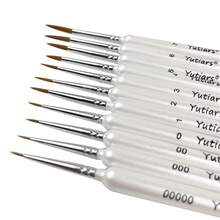 [11 Fine Paintbrushes | Durable Paint Brushes, Perfect For Acrylic, Oil, Watercolor, Face Painting, Nail Art, Model Painting And Line | YUTIARS Wooden Products] - one-size - View 9