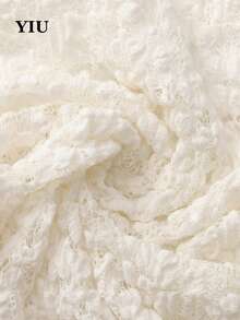 YIU优雅休闲白色针织镂空长裙，性感沙滩装，雪纺蕾丝质感，夏季度假连衣裙，情人节约会装 - 白色 - 查看 6