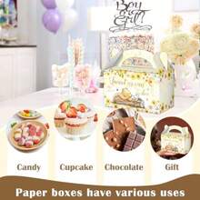 Winnie Treat Boxes Pooh Party Favor Birthday Gift Boxes Winnie Candy Boxes With Handles The Pooh Cake Cookie Boxes For Party Decor The Pooh Gift Bags For Boys Girls Birthday Baby Shower - Yellow - View 5