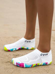 Couples Water Shoes Suitable For Barefoot Lovers, Soft-Soled Women's Beach Shoes For Swimming, Diving, Outdoor Quick-Drying Summer Sandals, Fishing Water Shoes, Anti-Slip Breathable Wading Shoes - White - View 10