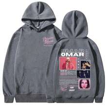 Sweat-shirt à capuche mode homme femme Omar Courtz Primera Musa Album Tour Merch. Sweat-shirt oversize streetwear style hip hop - Noir - Voir 9