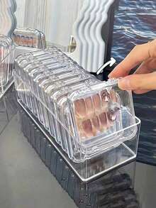 Transparent Acrylic Nail Art Display Box, Transparent Acrylic Dust-Proof Nail Art Display Box, Transparent Acrylic Jewelry/Card Storage Box - Multicolor - View 3