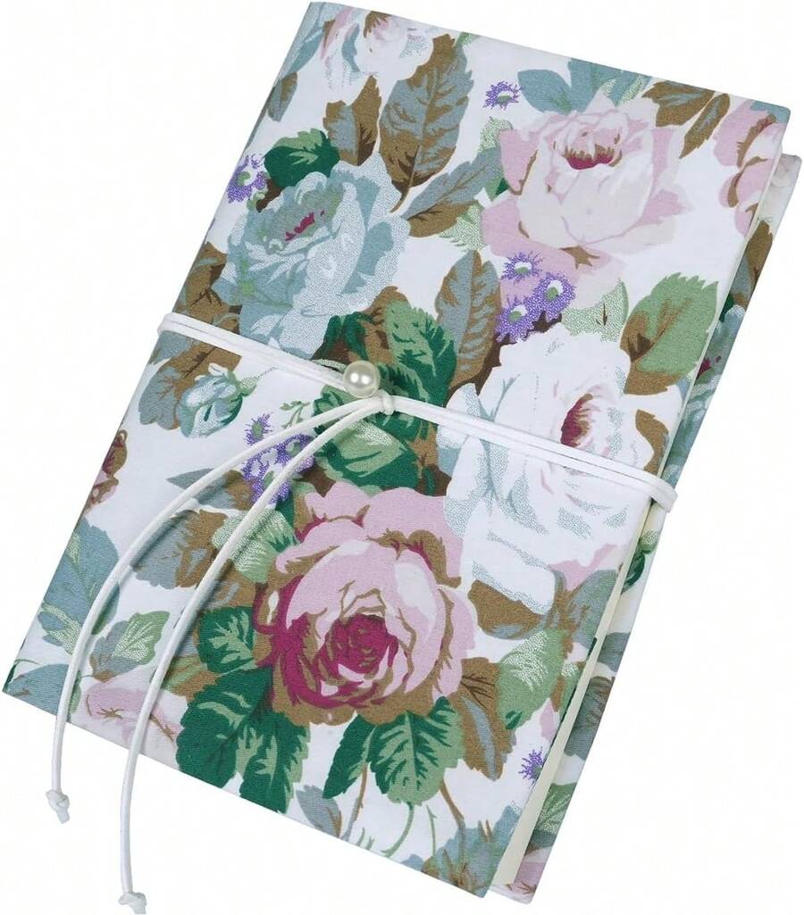 Book Cover Protector Paperback, A5 Book Cover Hardcover, Soft Cloth Book Covers - Pink Floral Design, Adjustable Book Sleeve Fit 5.5*8.5 Inch Hardcover Notebook Textbooks Bible Novels - Hoa hồng nhiều màu - Xem 1