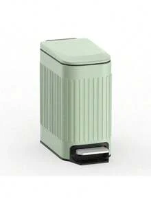 Slim Bathroom Trash Can With Lid Soft Close, 6 Liter/1.6 Gallon Stainless Steel Small Garbage Can With Removable Inner Bucket, Step Pedal, Slim Wastebasket For Toilet, Office, Bedroom, Green - Mint Green - View 9