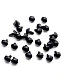 100pcs Black Craft Eyes For DIY Dolls, Plastic Black Doll Eyes, Cartoon Eyes, Handmade DIY Decoration Eyes, Sewing Buttons, Fashion Accessories For Handmade Dolls, DIY Ornaments & Repair Kit For Stuffed Dolls