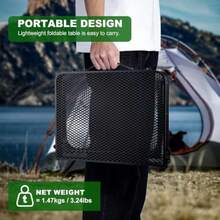 CYPNOKASIS Mesa de CampingPlegables con 2 Alerones Alturas Ajustables Mesa Campamento Ligera Portátil de Aluminio para Acampar Picnic Playa BarbacoaFashion - 219302756 - Ver 6