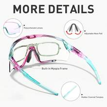 KAPVOE Color Changing Cycling Glasses, Men's Bicycle Racing Sports Equipment, Women's Outdoor Running Mountain Bike Night Riding Face Mask, Golf, Baseball, Camping, Fishing, Travel Accessories - Multicolor - View 8