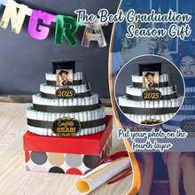 DGraduation Gifts 4 Tier Graduation Money Holder Class Of 2025 Cake Fil With Cash High School College Congrats Grad Tiered Tray Cash Cake Party Plies - 如圖 - 查看 5