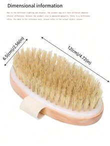 1 pieza Cepillo exfoliante corporal de cerdas naturales, mango de madera, cepillo suave de SPA para hombres y mujeres, uso en seco y húmedo - Multicolor - Ver 10