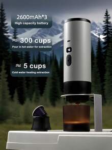 Portable Espresso Coffee Maker With Self-Heating Function, Can Make Hot And Cold Drinks, LED Display, Compatible With Coffee Powder And Capsules, Built-In 2600*3mAh Rechargeable Lithium Battery, Suitable For Travel, Outdoor Activities And RV Use - Portable Coffee Machine - View 5