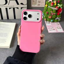 Perfect Rose Red Liquid Silicone Phone Case - Anti-Yellowing Soft Protective Cover, Suitable For IPhone - Hot Pink - View 4