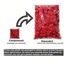 1000片粉色玫瑰花瓣，适用于婚礼、求婚、周年纪念、家居装饰，可选500/800/2000/4000/10000片装，可用于婚礼装饰、家居装饰、房间装饰、派对回礼、新娘礼物、生日、毕业典礼、单身派对等多种场合。