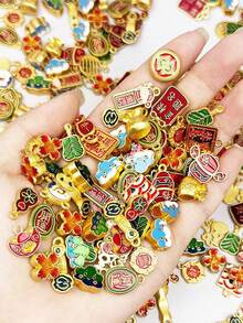 DIY Gold-Plated Sand Gold Beads Jewelry Pendant - Traditional Chinese Style For Handmade Bracelets & Necklaces - Ancient Gold Pendant - View 6