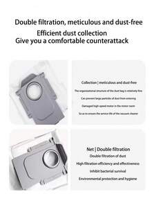 5/10pcs Non-Woven Dust Bags Compatible With Roborock P10 P20 Q RevoV20 S8 Robot Vacuum Cleaner - White - View 2