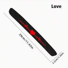 High Mount Brake Light Sticker, Heart-Shaped Heartbeat ECG Tail Light Sticker, 3D Carbon Fiber Matte Frosted Pattern, Automotive Safety Conspicuous Decal - Multicolor - View 4