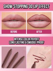 Chì kẻ môi MISSLYN Velvet Kiss, chất son mềm mịn, màu sắc đậm đà, phù hợp cho tiệc tùng, đi làm và nhiều dịp khác nhau, giá cả phải chăng, chống thấm nước, chống mồ hôi, không lem, lâu trôi, tạo nên phong cách trang điểm cá tính, đa năng, trợ thủ đắc lực cho son môi. - #6 - Xem 3