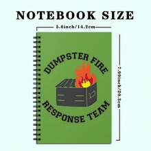 1 Stück lustiges Spiral-Notizbuch "Dumpster Fire", 100 Seiten (50 Blatt), geeignet als Geschenk für Bürokollegen, Geschenk für Notfallhelfer, Büro-Gag-Geschenk, Neujahrgeschenk - A5 - Übersicht 2