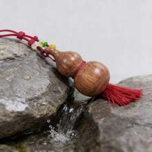 Beautiful Gourd Pendant Decoration, Home Decor, Bag Decoration, Car Hanging Decoration, Natural Textured Wooden Gourd, Portable, Unique Gift - Wherever You Go, Whatever You Do, May Your Gourd Watch Over You. - Coffee Brown - View 9