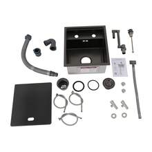 Hidden Kitchen Sink Single Bowl Folding Faucet W/ Drain Assembly Stainless Steel - Black - View 2