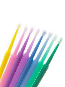 100pcs/Pack Eyelash Extension Cleaning Swabs, Eyelash Lift Glue Remover, Micro Eyelash Brushes, Multi-Functional Nano Cleaning Swabs For Makeup Removal, Eyeliner Removal, Eyelash And Microblading Cleaning - Multicolor - View 8