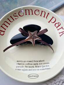 Französische Haarspange mit blauem Wal-Klauen-Clip, Seestern, Wassertasche, Goldfisch, süßer Acryl-Haarclip, kreative Frucht-Haarspange, modische, elegante Nischen-Haarspange, Acryl-Stern-Seestern-Linie Klammer-Clip, großer Haarclip für Dutt-Frisuren, Pferdeschwanz-Haarclips für Frauen - Verschiedenfarbig - Übersicht 15