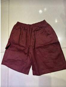 Cargo Shorts With Elastic Waistband, Direct From The Factory. - Burgundy - View 2