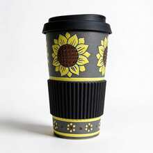 Vaso Reutilizable de 16 Onzas para Café con Tapa y Funda Antideslizante Resistente al Calor para Bebidas Calientes - Multicolor - Ver 3
