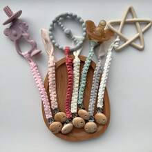 1 pieza Chupete de dentición de bebé hecho a mano a ganchillo con correa elástica para chupete - cordón trenzado - Ver 7