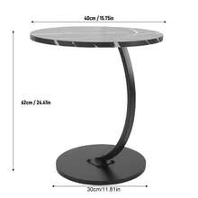 Mesa Auxiliar En Forma De C Para Sala, Mesas Laterales Redonda Para Sala, Mesita De Centro Mesita Auxiliar Minimalista Moderna, Para Sofás Y Camas, Espacio Pequeño, Dormitorio - Negro - Ver 4