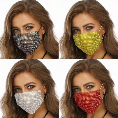 Fashionable Breathable Dust-Proof Mask, Colorful Sequin Personalized Mask For Daily Wear, Dust-Proof And Windproof Mask For Christmas And Halloween Costumes, Women Winter Clothing