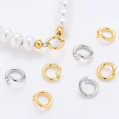 5/10 st 8 mm kopparöppna hoppringar, halvstängda öppningsringar, armbandshalsband, förbindningsspänne för smyckestillverkning