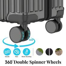 YSTYLE Suitcase Available In Various Colors Made Of PVC Material With Combination Lock And Silent Universal Wheels, Suitable For Storing Clothes For Business Trips, Boarding And Student Boarding. - Black - View 6