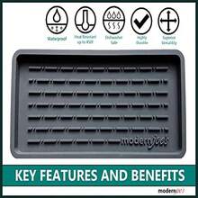 Kitchen And Bath Sink Organizer - Multi-Use Silicone Tray For Soap Cleaning Brush Scouring Pad - Non-Slip Heat Resistance Dishwasher  Gray - như hình ảnh - Xem 8