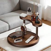 3-Tier Rotating Tabletop Display Rack, Wood Grain Bathroom Vanity Organizer, Makeup Storage Rack, Multi-Purpose Round Shelf, Suitable For Skincare, Perfume, Lipstick And Cosmetics - Space-Saving Countertop Organizer - Multicolor - View 3