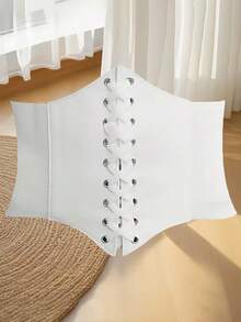 1pc Women's Corset Waist Belt - Women's Waist Belt - Women's Wide Waist Belt - Women's Dress Waist Belt - Underbust Corset - Tight Bustier - Tie Waist - View 6