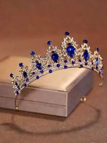 1pc Elegant Alloy Bridal Crown, Suitable For Women Wedding Party, Princess Queen Headpiece